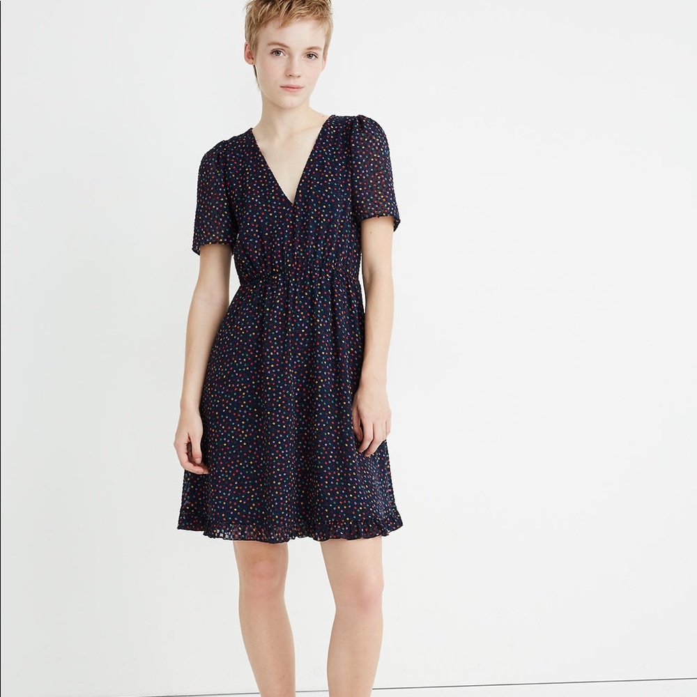 NWT Madewell Flutter-Sleeve Ruffle-Hem Dress - Picture 2 of 8